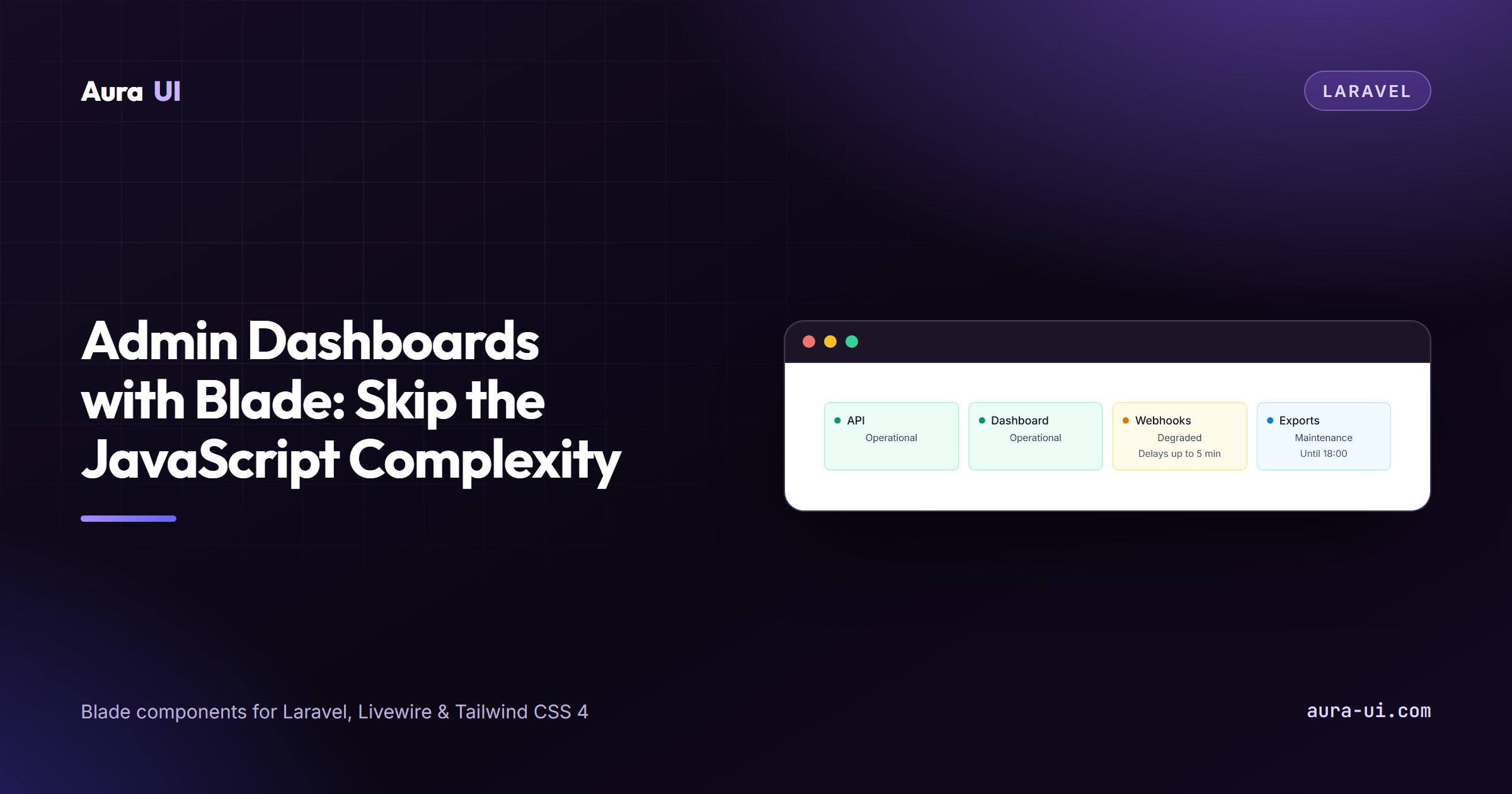 Admin Dashboards with Blade: Skip the JavaScript Complexity